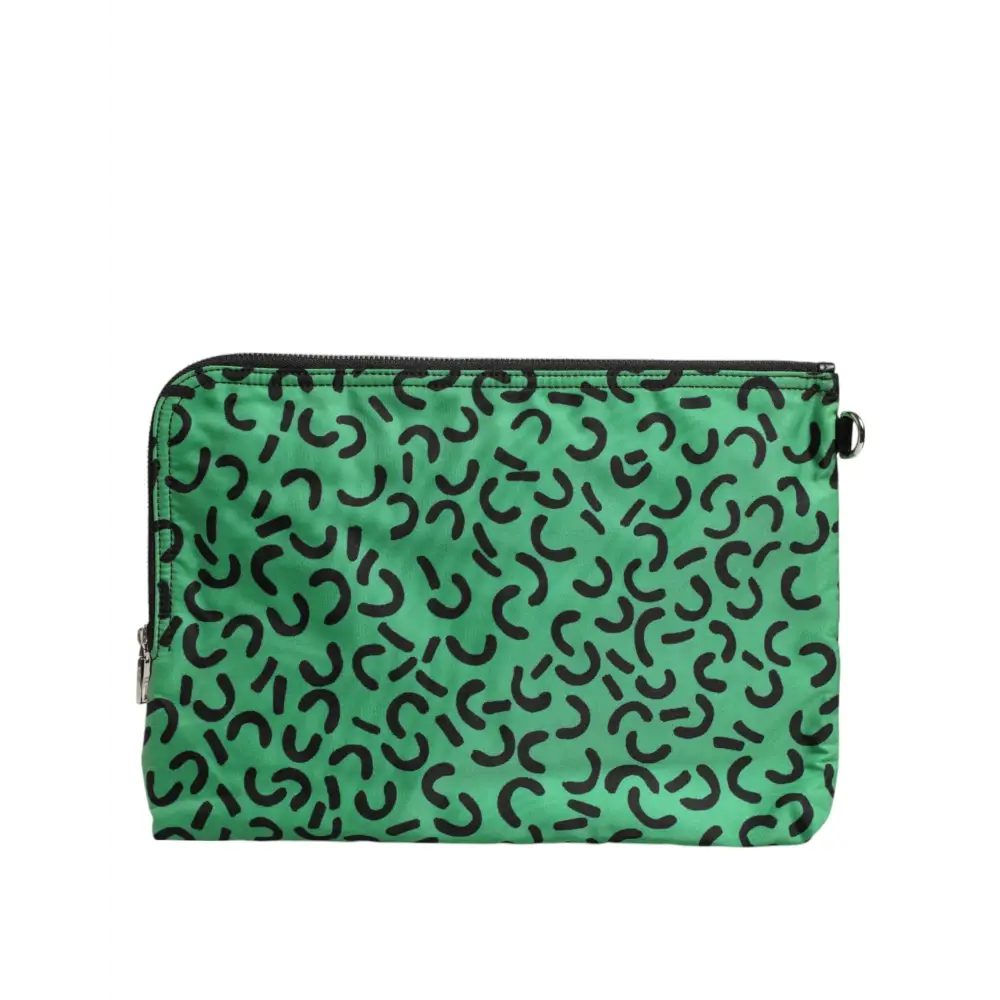 Dolce & Gabbana Multicolor gedruckt Nylon Logo Plaque Männer Clutch Pouch Tasche