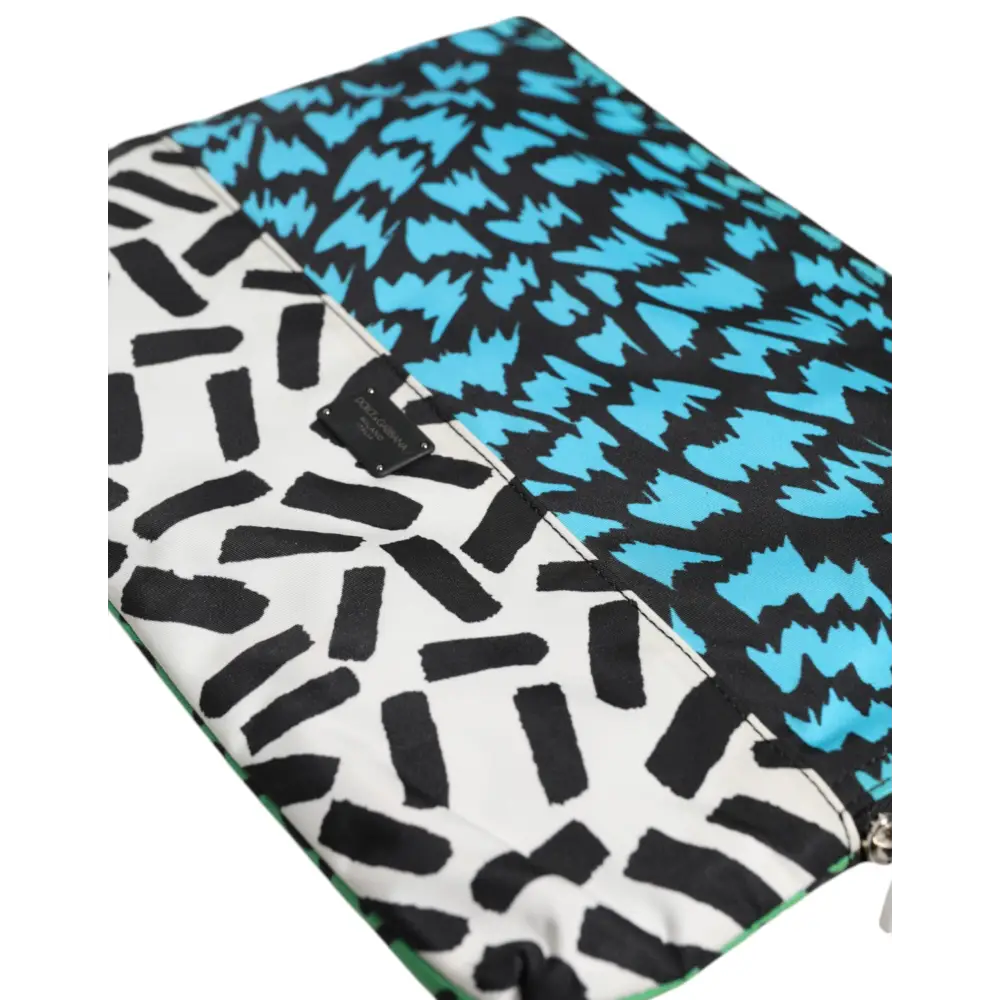 Dolce & Gabbana Multicolor gedruckt Nylon Logo Plaque Männer Clutch Pouch Tasche