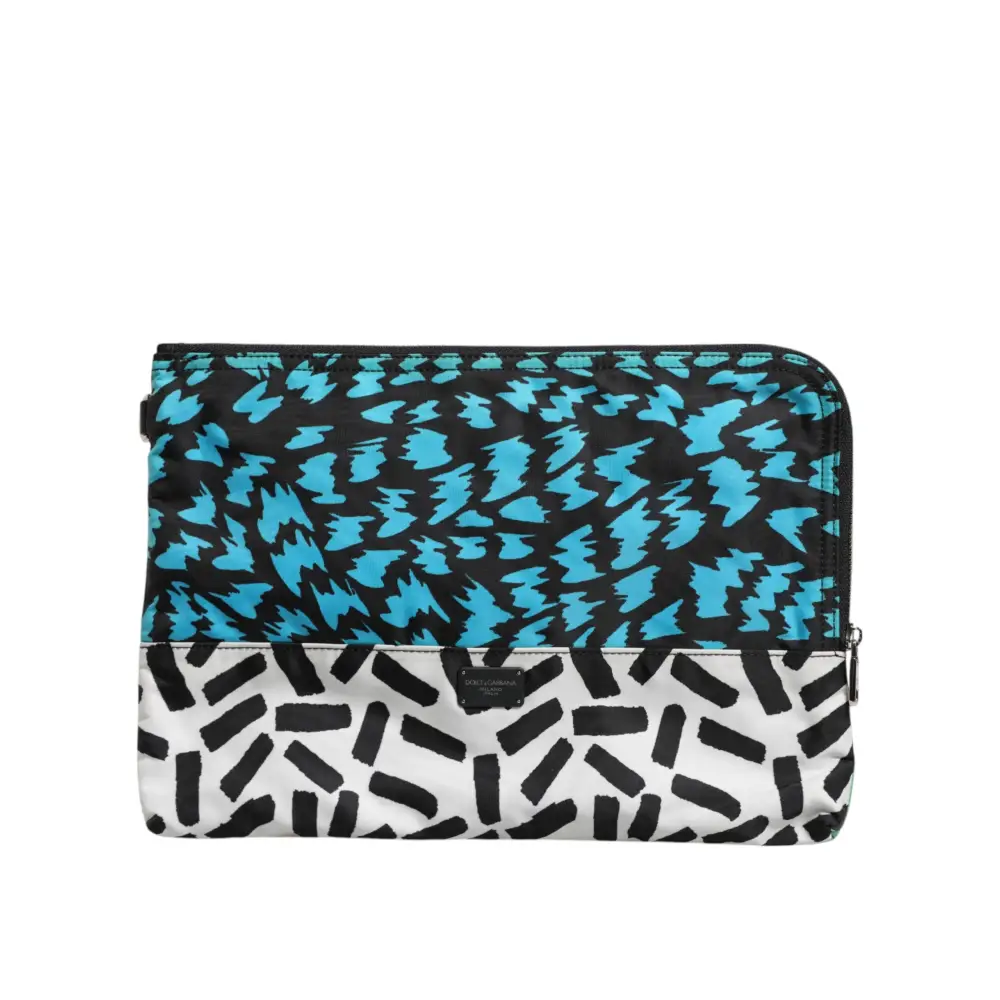 Dolce & Gabbana Multicolor gedruckt Nylon Logo Plaque Männer Clutch Pouch Tasche