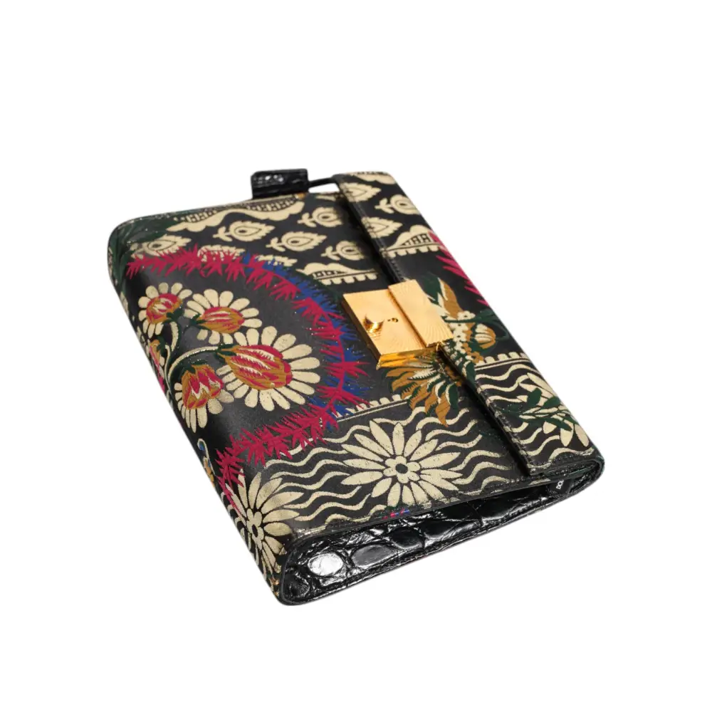 Dolce & Gabbana Multicolor Jacquard Floral Dokument Aktentasche Tasche