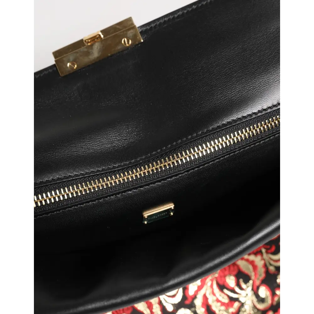 Dolce & Gabbana Multicolor Jacquard Floral Dokument Aktentasche Tasche