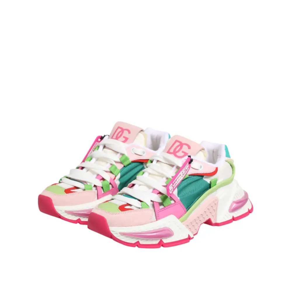 Dolce & Gabbana Multicolor Leder Airmaster Low Top Sneaker Schuhe - EU35/US4.5