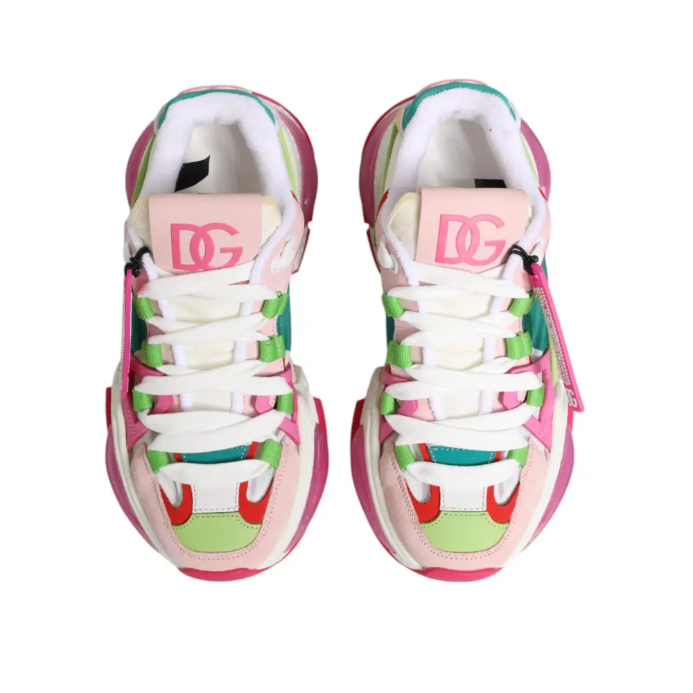 Dolce & Gabbana Multicolor Leder Airmaster Low Top Sneaker Schuhe - EU35/US4.5