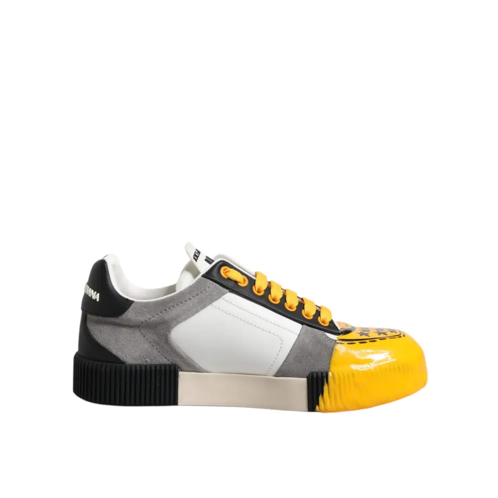 Dolce & Gabbana Multicolor Leder DNA Low Top Sneakers Schuhe