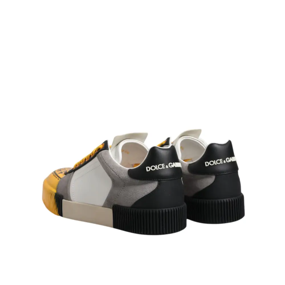 Dolce & Gabbana Multicolor Leder DNA Low Top Sneakers Schuhe