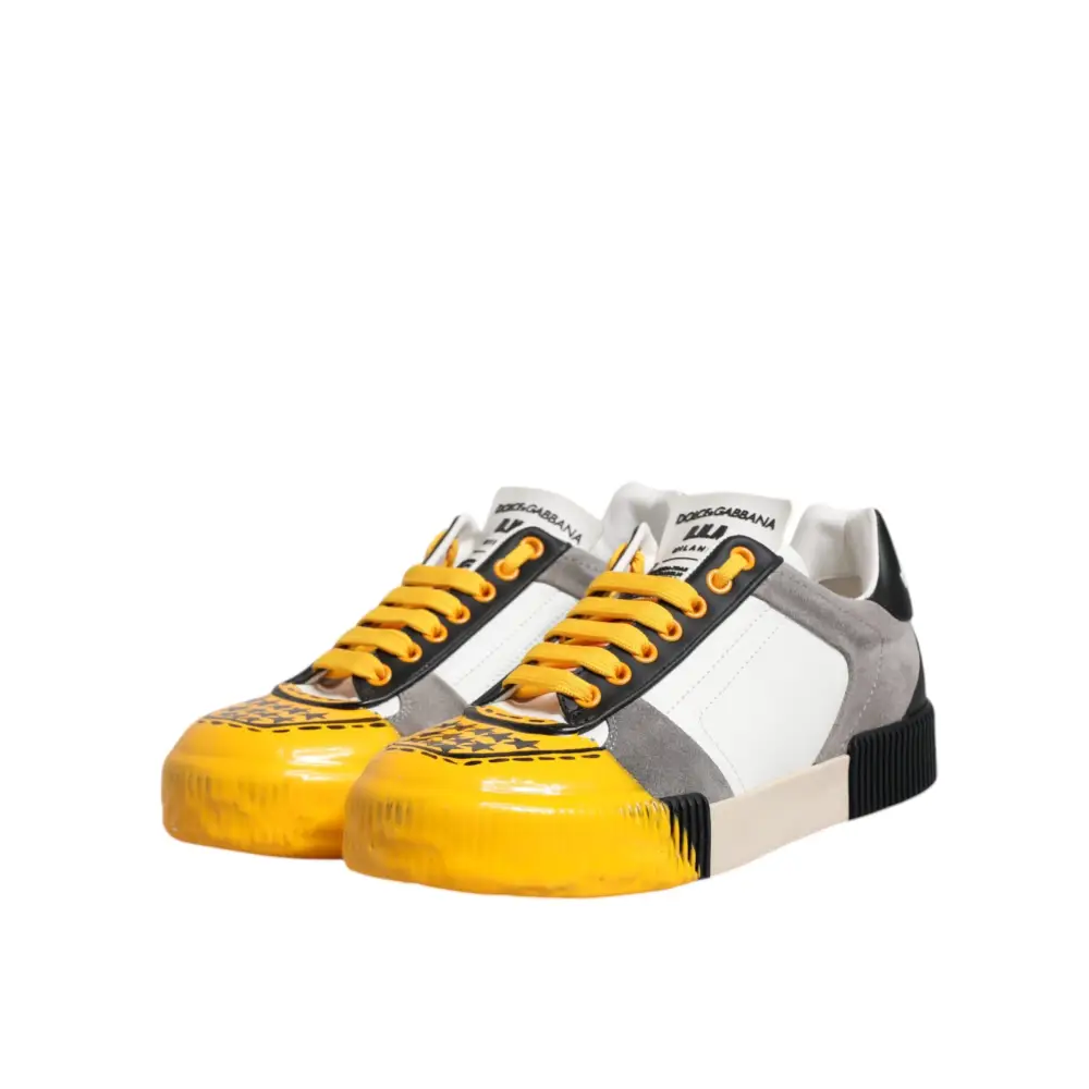 Dolce & Gabbana Multicolor Leder DNA Low Top Sneakers Schuhe