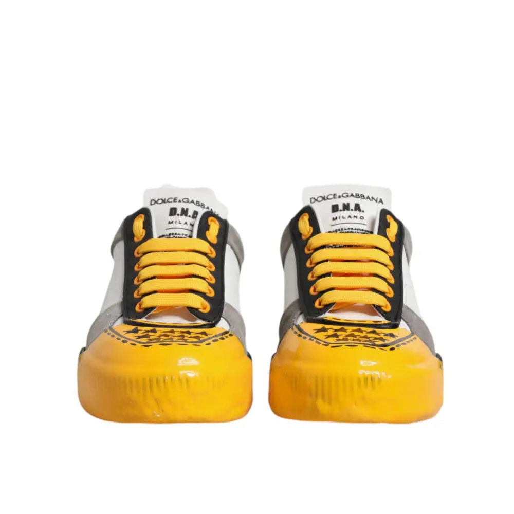 Dolce & Gabbana Multicolor Leder DNA Low Top Sneakers Schuhe