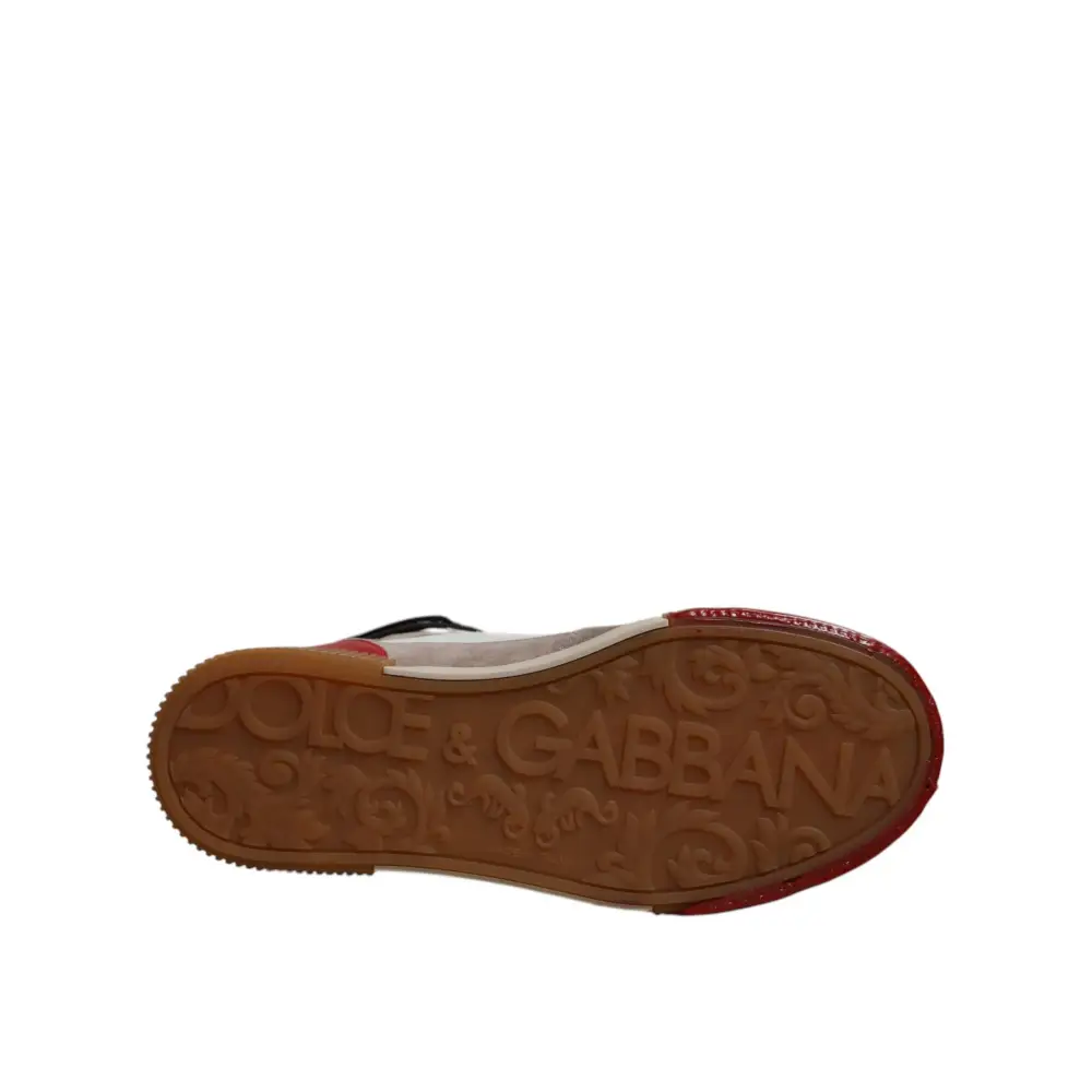 Dolce & Gabbana Multicolor Leder High Top Sneakers Schuhe - EU40/US7