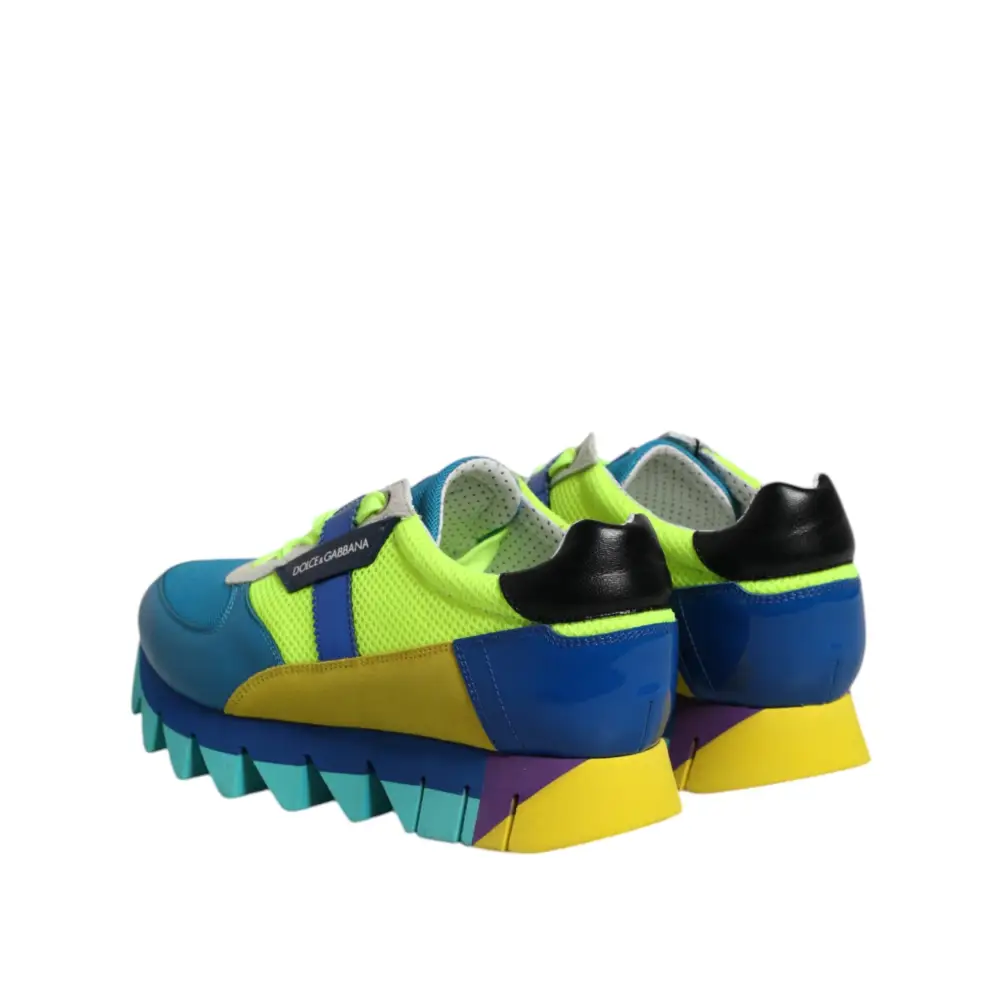 Dolce & Gabbana Multicolor Leder Low Top Männer Turnschuhe Schuhe - EU39/US6
