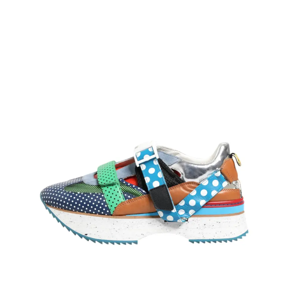 Dolce & Gabbana Multicolor Leder Low Top Sneakers Schuhe - EU42.5/US9.5