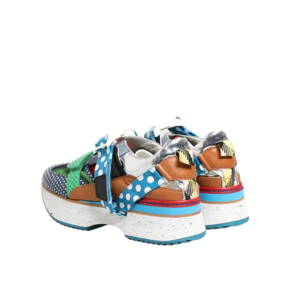 Dolce & Gabbana Multicolor Leder Low Top Sneakers Schuhe - EU42.5/US9.5