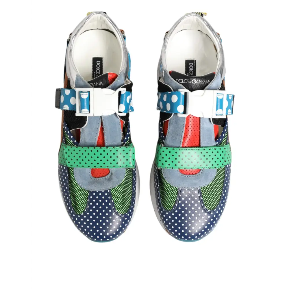 Dolce & Gabbana Multicolor Leder Low Top Sneakers Schuhe - EU42.5/US9.5