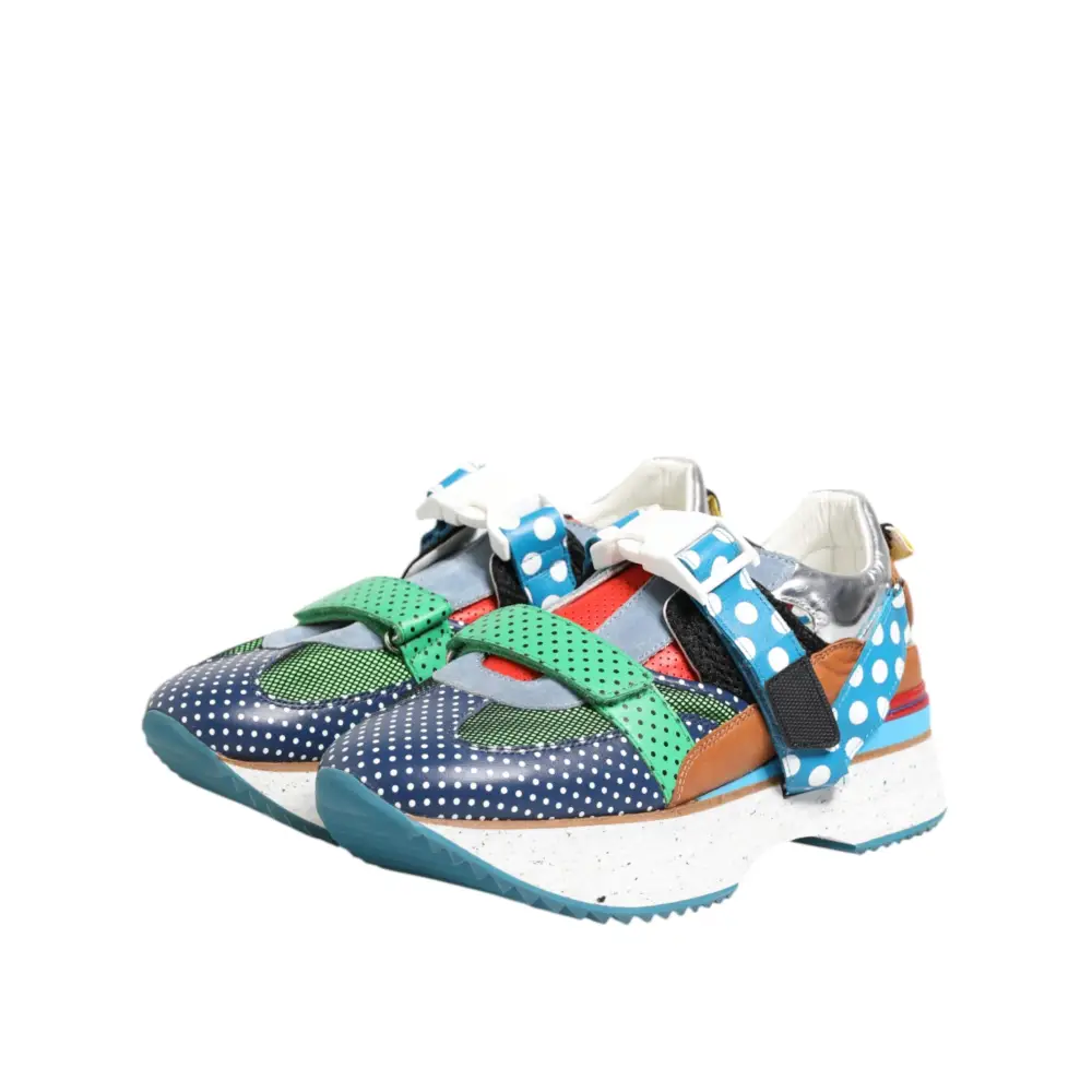 Dolce & Gabbana Multicolor Leder Low Top Sneakers Schuhe - EU42.5/US9.5
