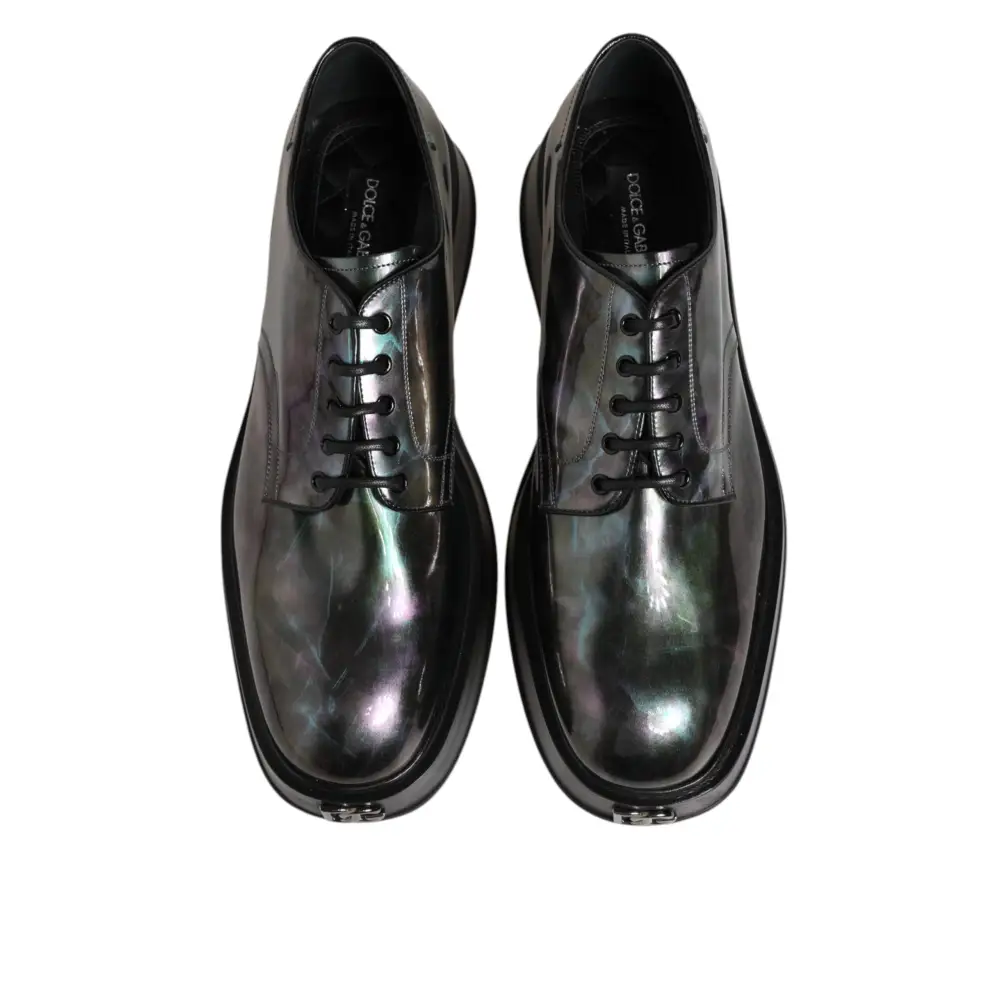 Dolce & Gabbana Multicolor Leder Schnürschuhe Männer Formale Derby Schuhe