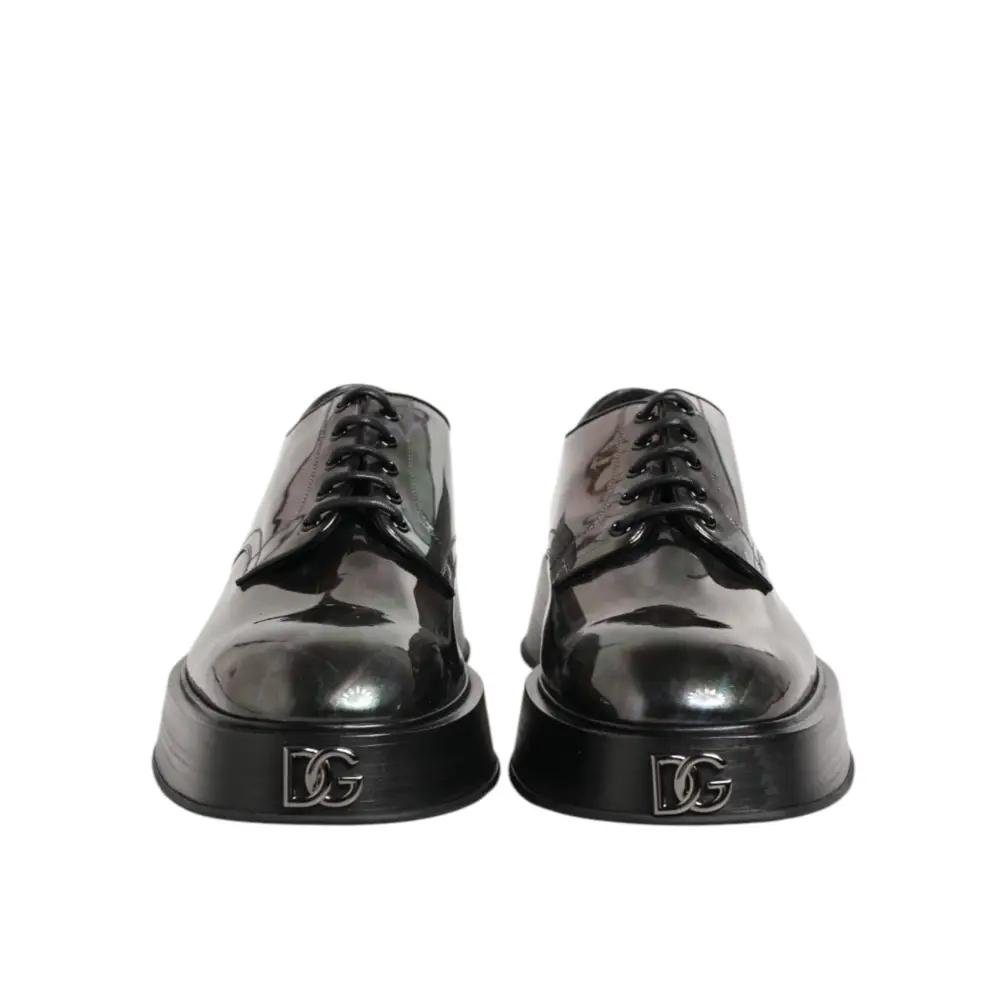 Dolce & Gabbana Multicolor Leder Schnürschuhe Männer Formale Derby Schuhe