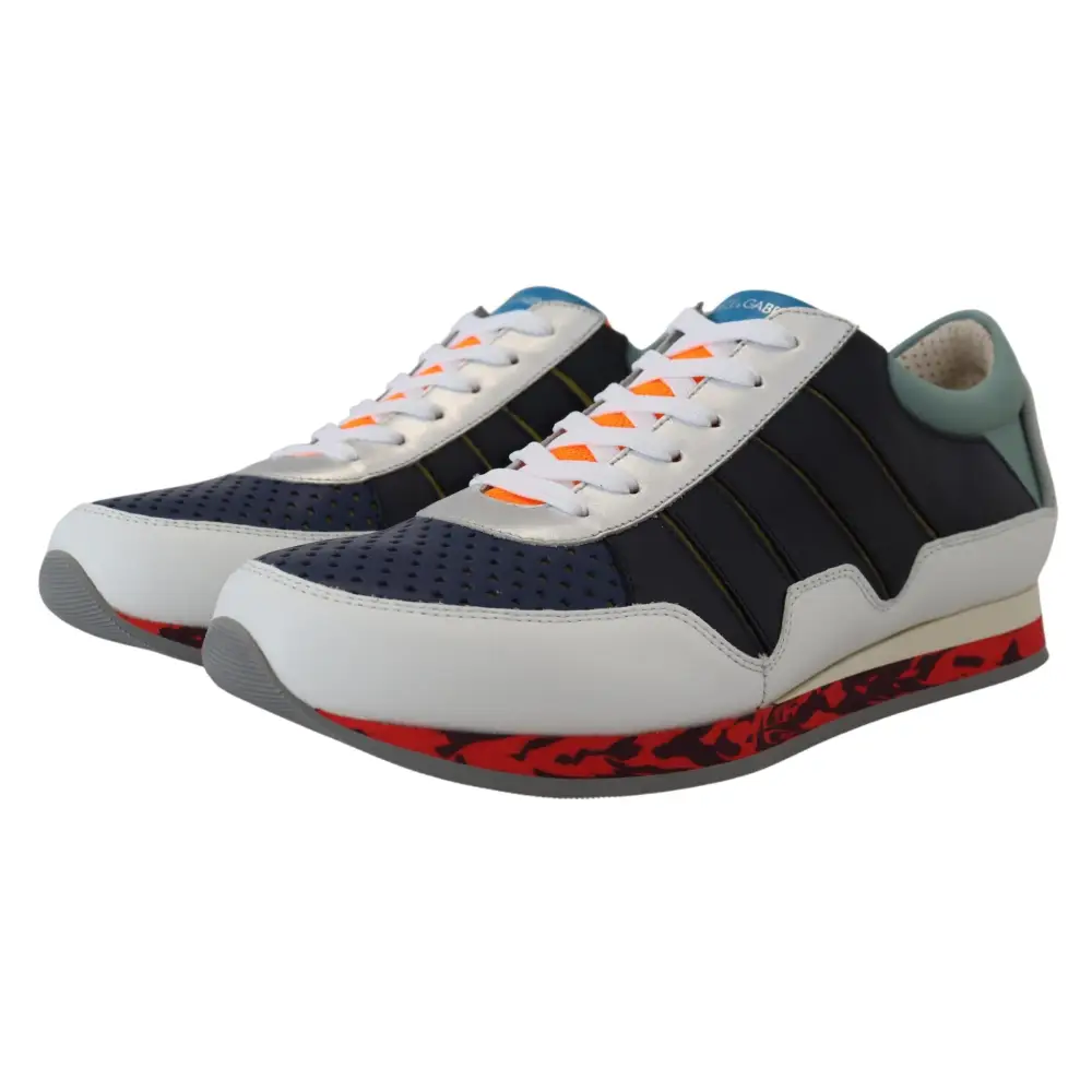 Dolce & Gabbana Multicolor Leder Sport Low Top Turnschuhe