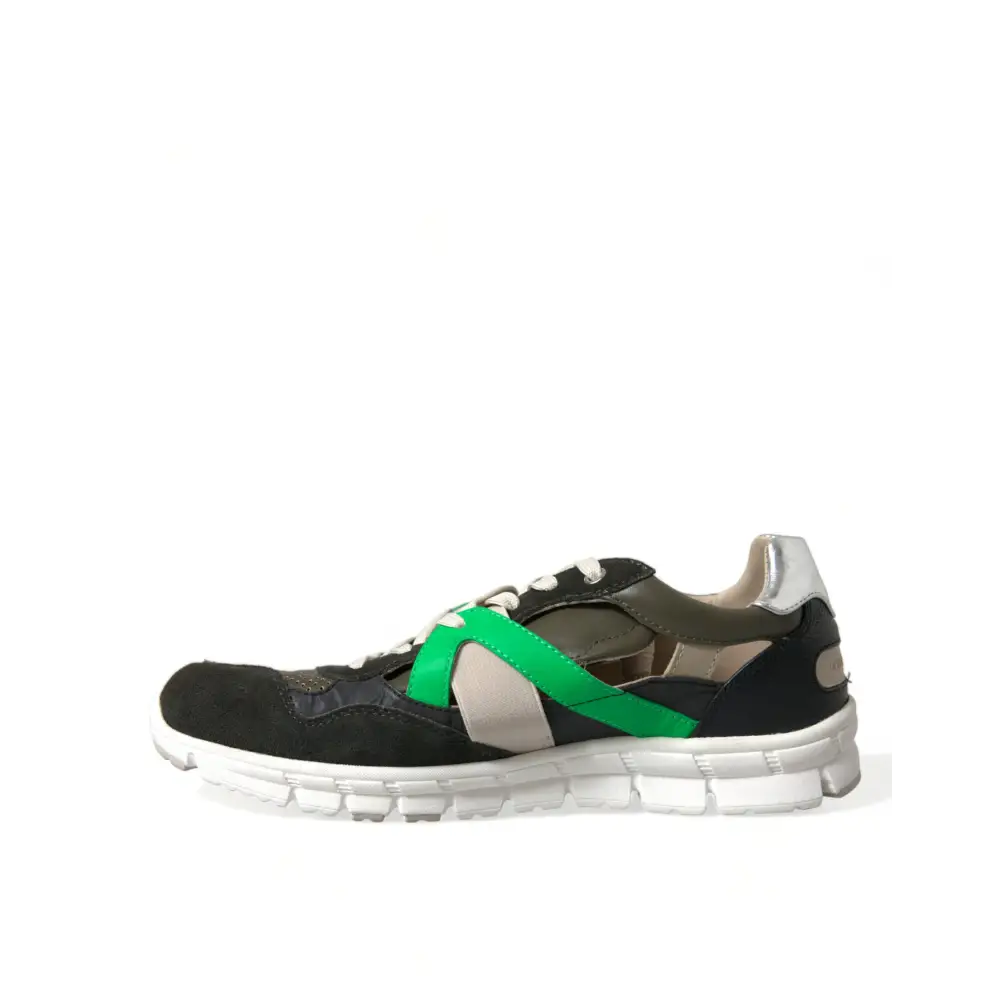Dolce & Gabbana Multicolor Leder Wildleder Low Top Sneakers Schuhe - EU41/US8