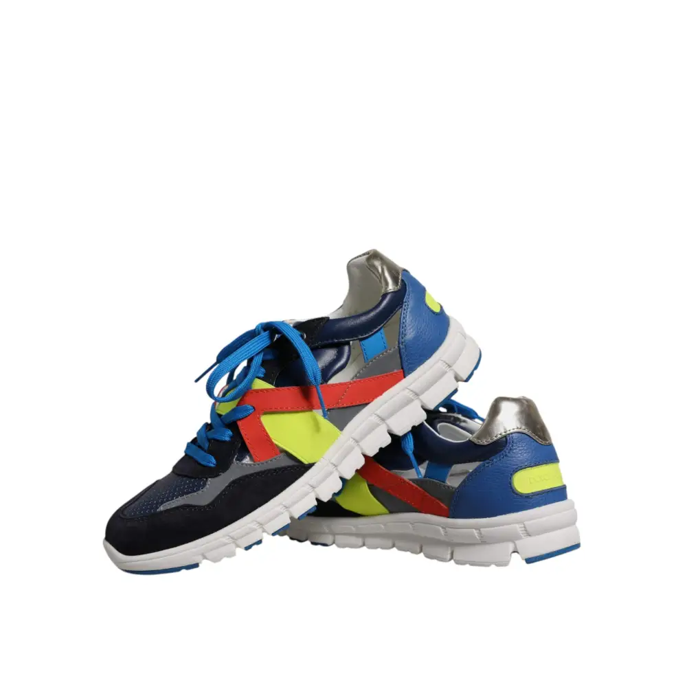 Dolce & Gabbana Multicolor Leder Wildleder Low Top Sneakers Schuhe - EU39.5/US6.5