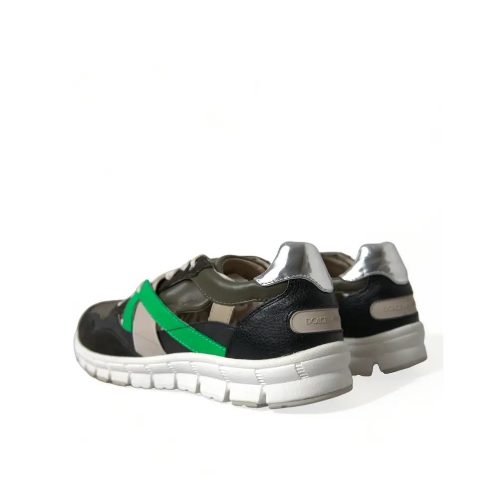 Dolce & Gabbana Multicolor Leder Wildleder Low Top Sneakers Schuhe - EU41/US8