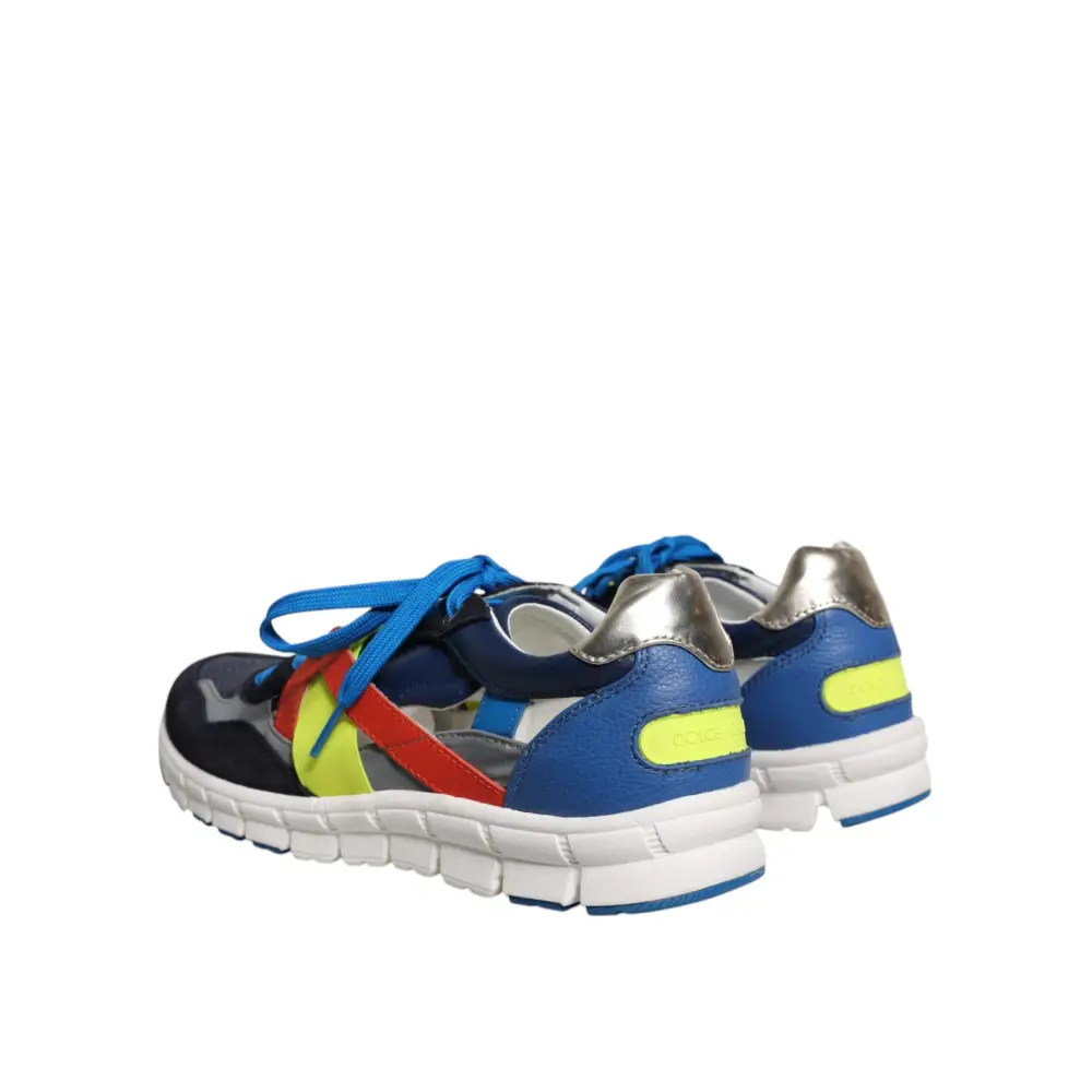 Dolce & Gabbana Multicolor Leder Wildleder Low Top Sneakers Schuhe - EU39.5/US6.5