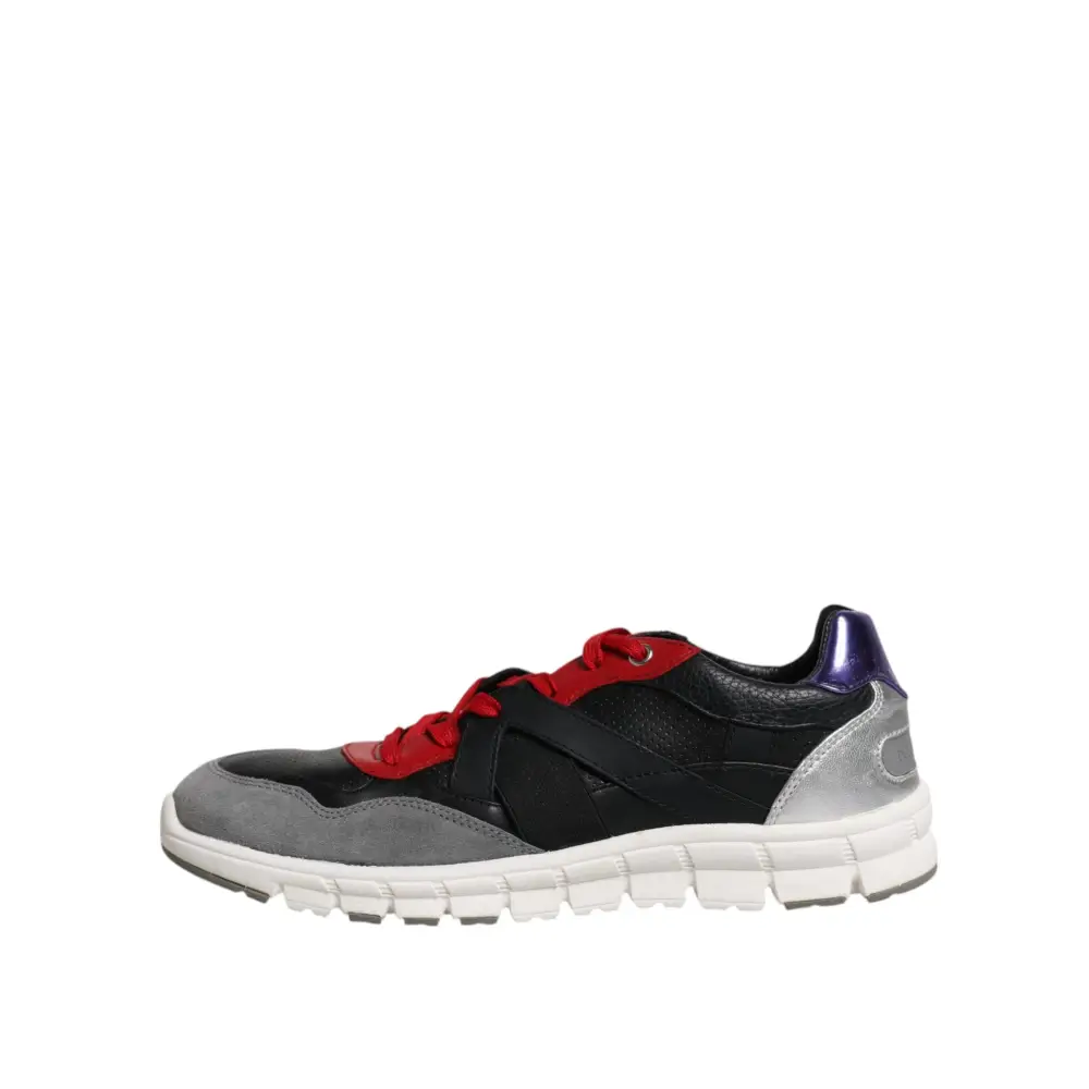 Dolce & Gabbana Multicolor Leder Wildleder Low Top Sneakers Schuhe - EU41.5/US8.5