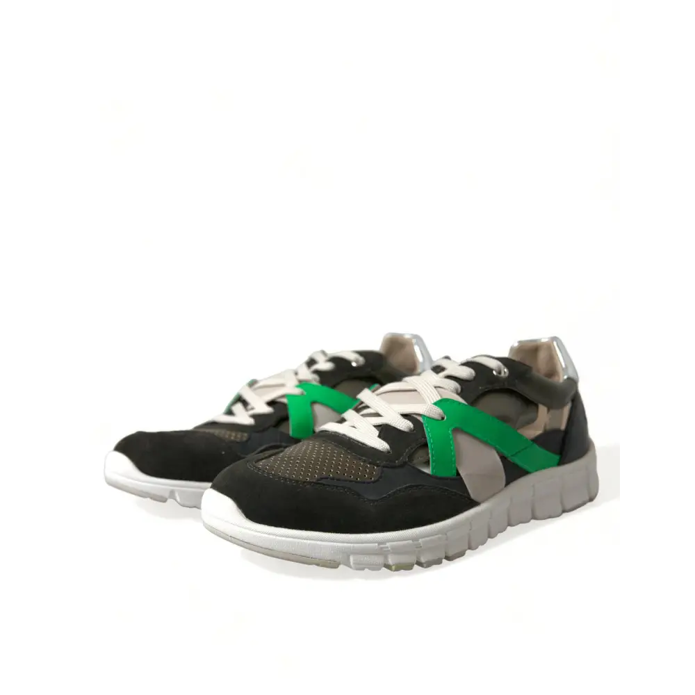 Dolce & Gabbana Multicolor Leder Wildleder Low Top Sneakers Schuhe - EU41/US8