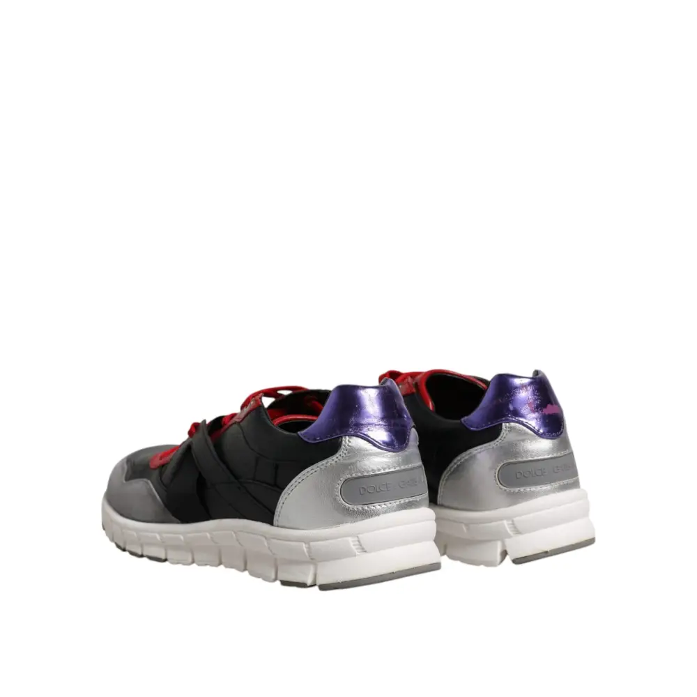 Dolce & Gabbana Multicolor Leder Wildleder Low Top Sneakers Schuhe - EU41.5/US8.5