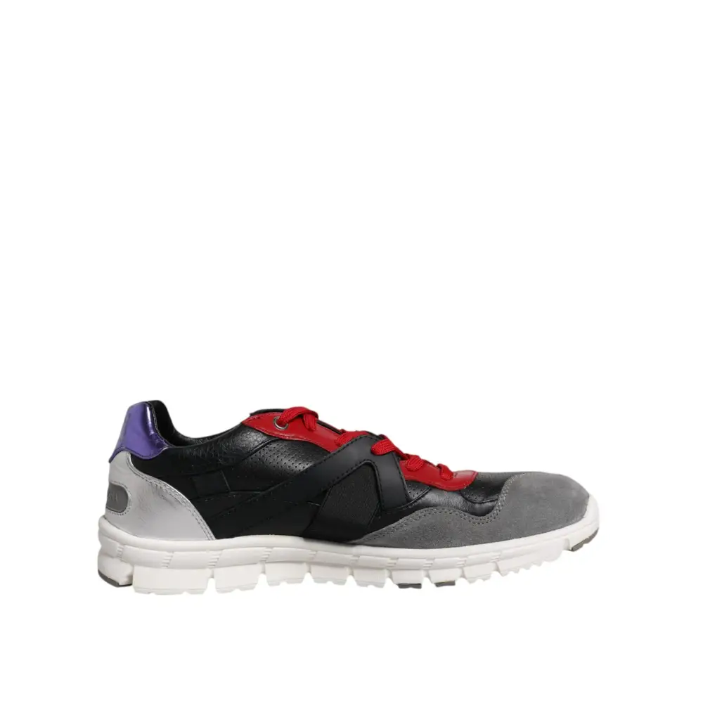 Dolce & Gabbana Multicolor Leder Wildleder Low Top Sneakers Schuhe - EU41.5/US8.5