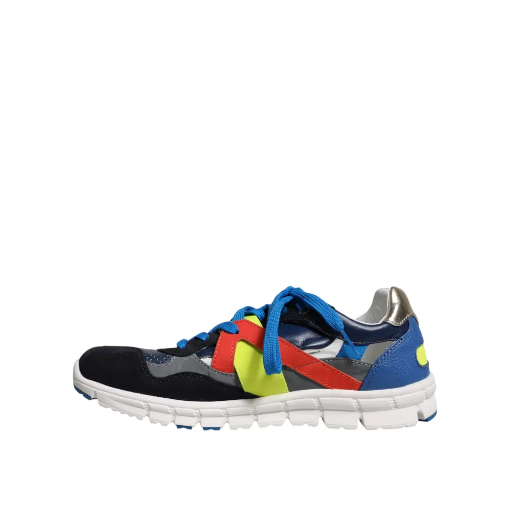 Dolce & Gabbana Multicolor Leder Wildleder Low Top Sneakers Schuhe - EU39.5/US6.5