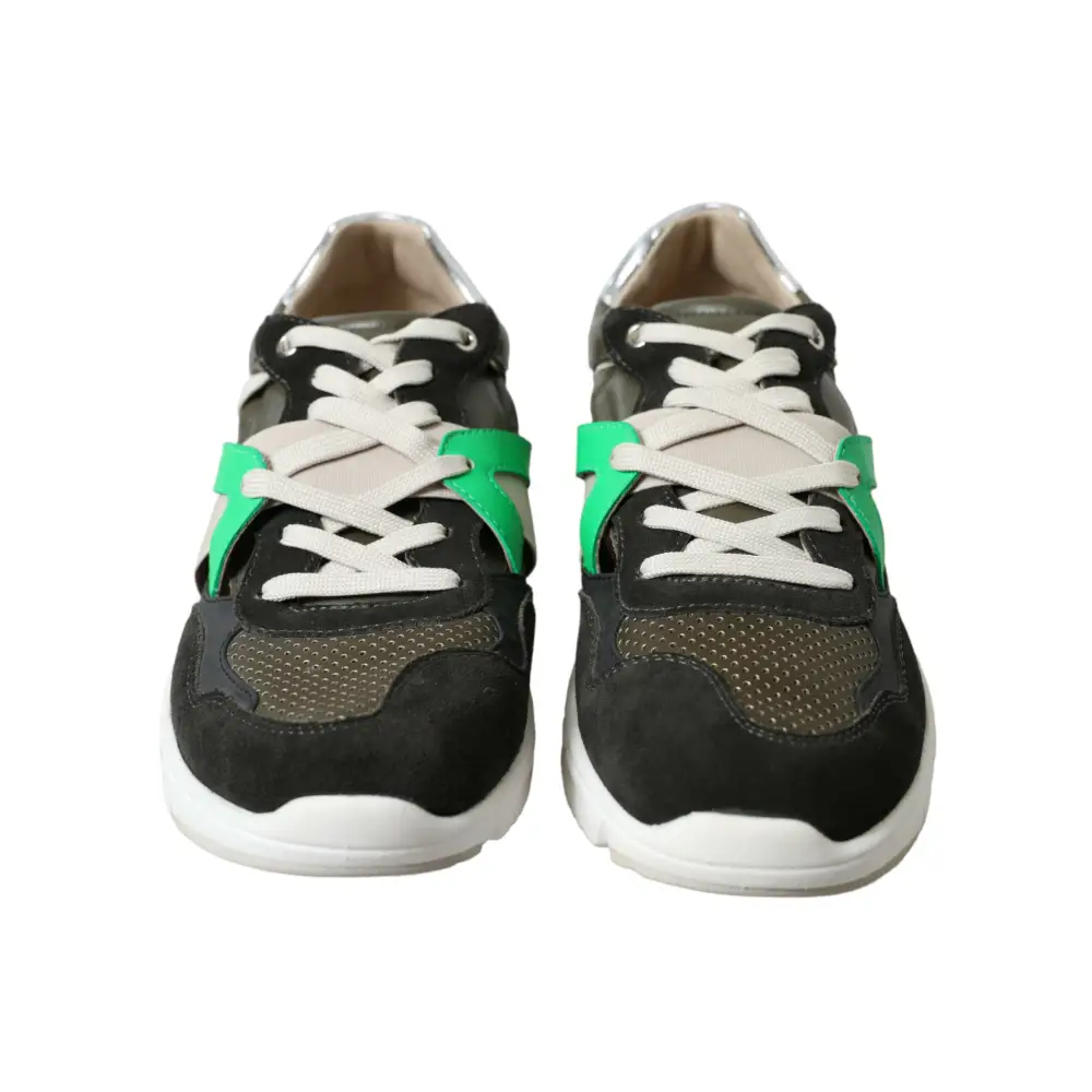 Dolce & Gabbana Multicolor Leder Wildleder Low Top Sneakers Schuhe - EU41/US8