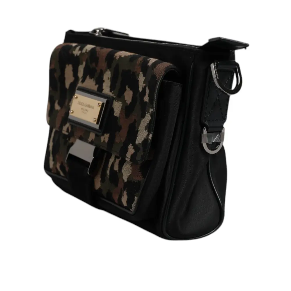 Dolce & Gabbana Multicolor Leopard Jacquard Crossbody Tasche