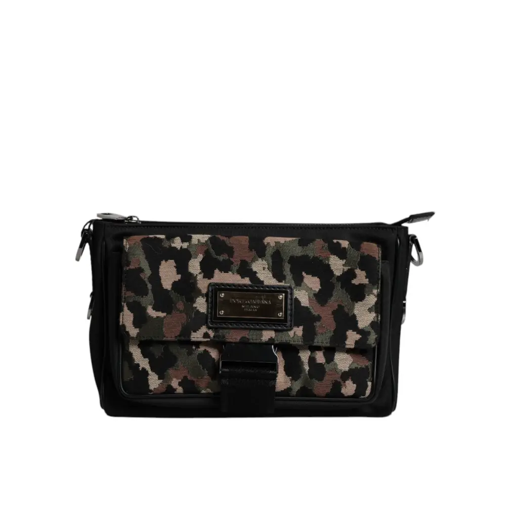 Dolce & Gabbana Multicolor Leopard Jacquard Crossbody Tasche