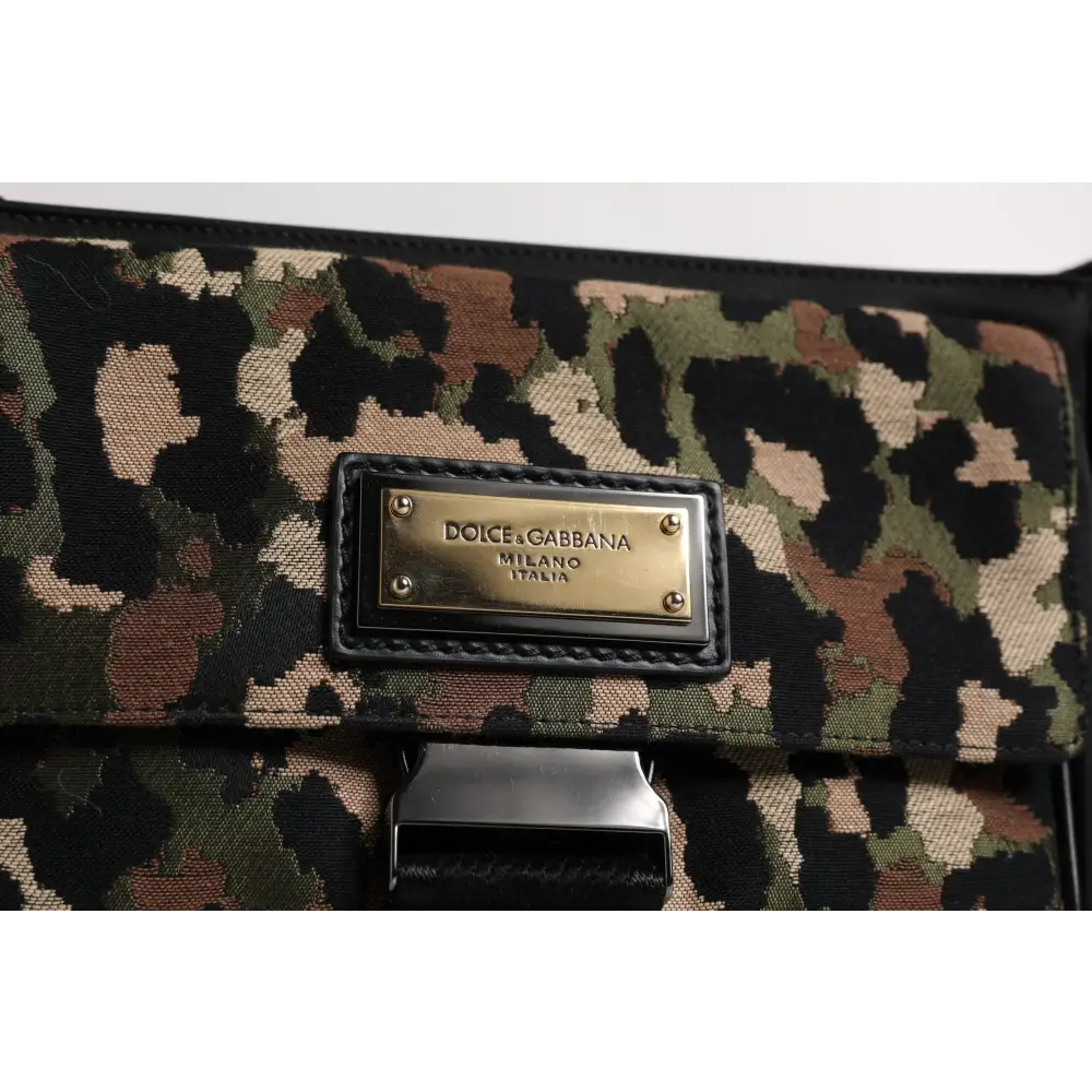 Dolce & Gabbana Multicolor Leopard Jacquard Crossbody Tasche