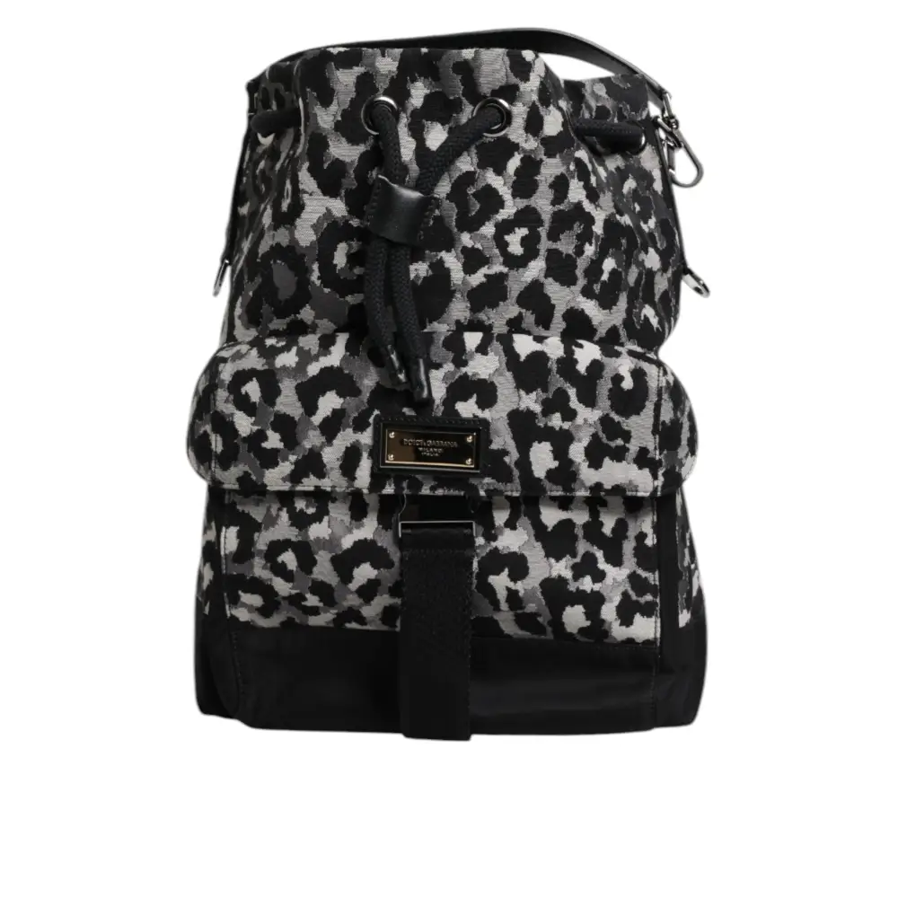 Dolce & Gabbana Multicolor Leopard Jacquard Hobo Crossbody Borse Tasche