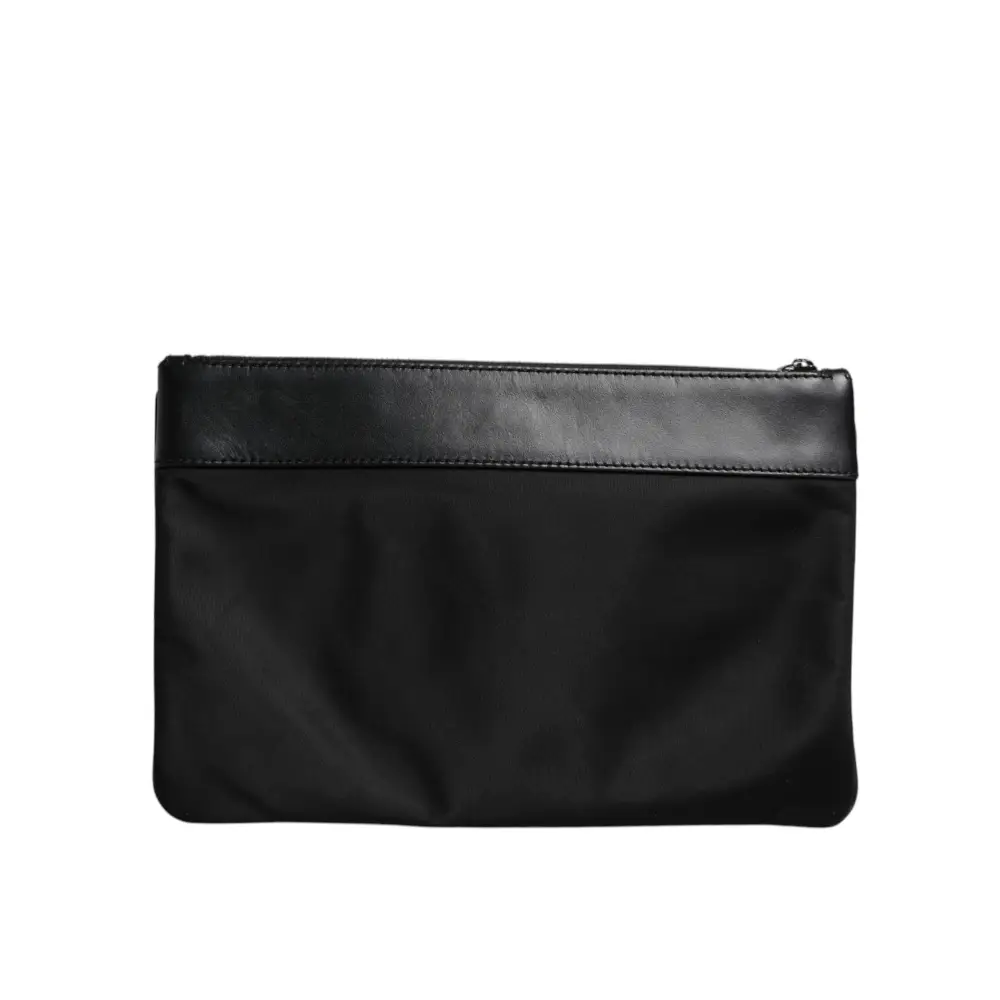 Dolce & Gabbana Multicolor Leopard Jacquard Print Logo Plaque Pouch Tasche