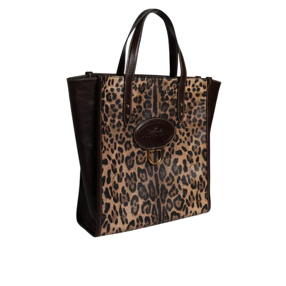 Dolce & Gabbana Multicolor Leopard Shopping Tote Umhängetasche WomenBorse Bag