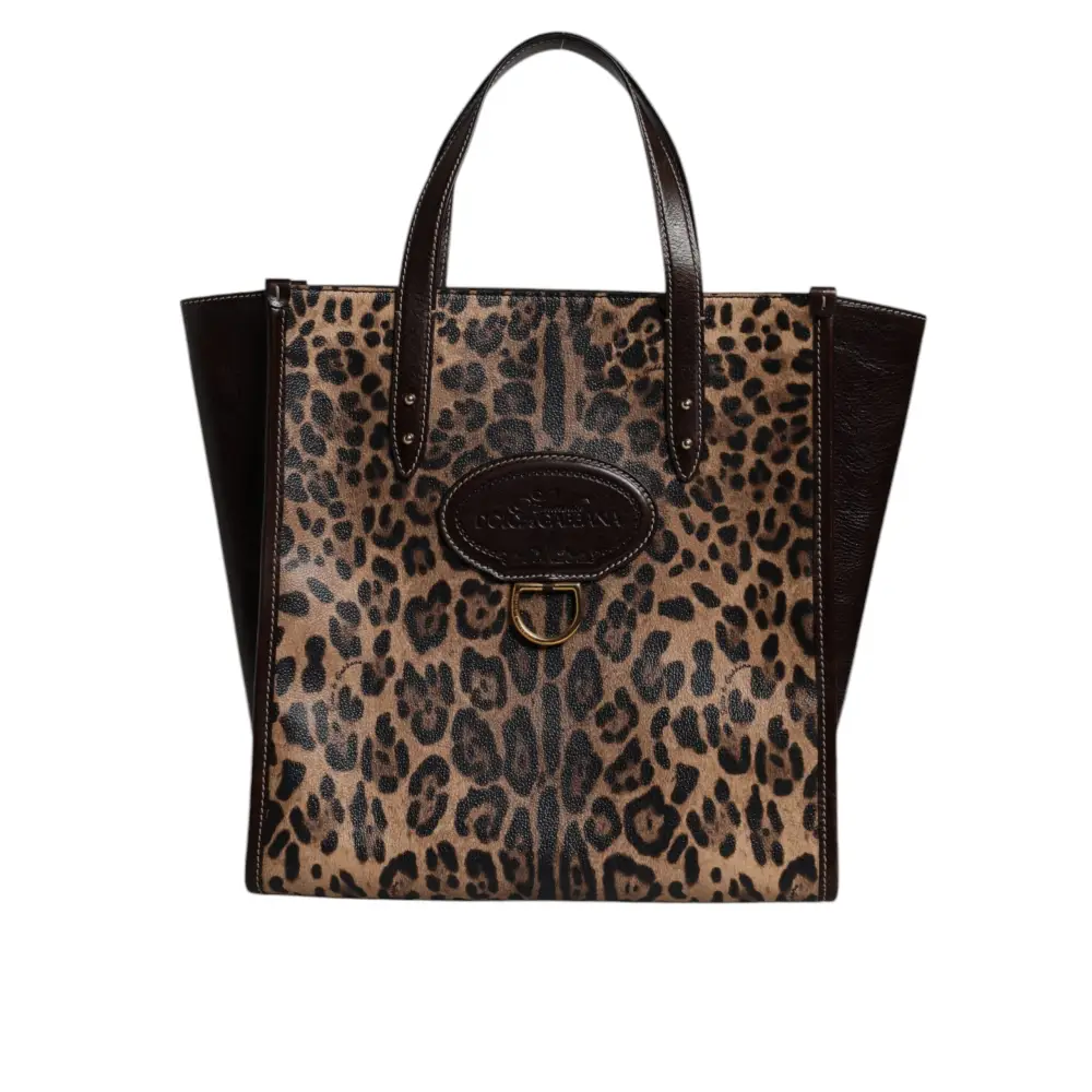Dolce & Gabbana Multicolor Leopard Shopping Tote Umhängetasche WomenBorse Bag