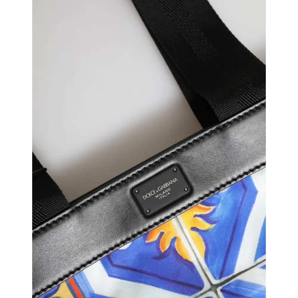 Dolce & Gabbana Multicolor Maiolica Print Tote Schulterriemen Tasche