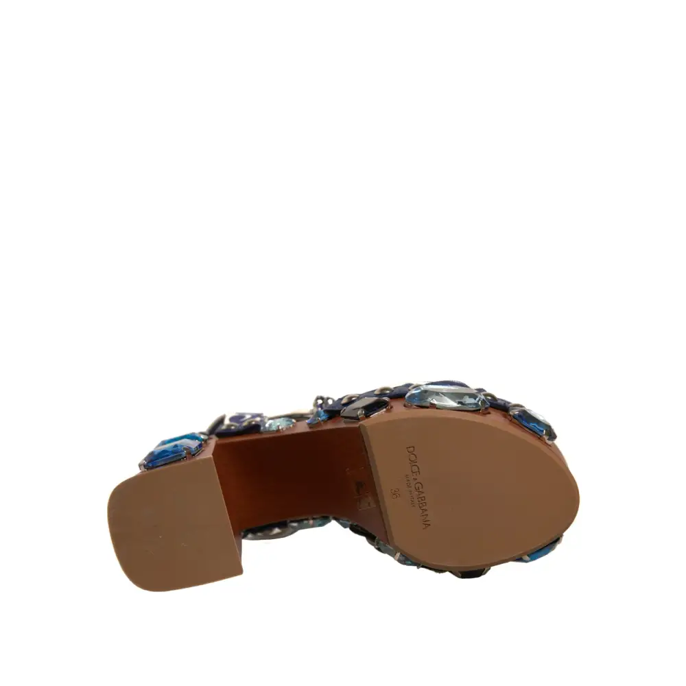 Dolce & Gabbana Multicolor Majolika verschönerte Keilsandalen Schuhe - EU36/US6