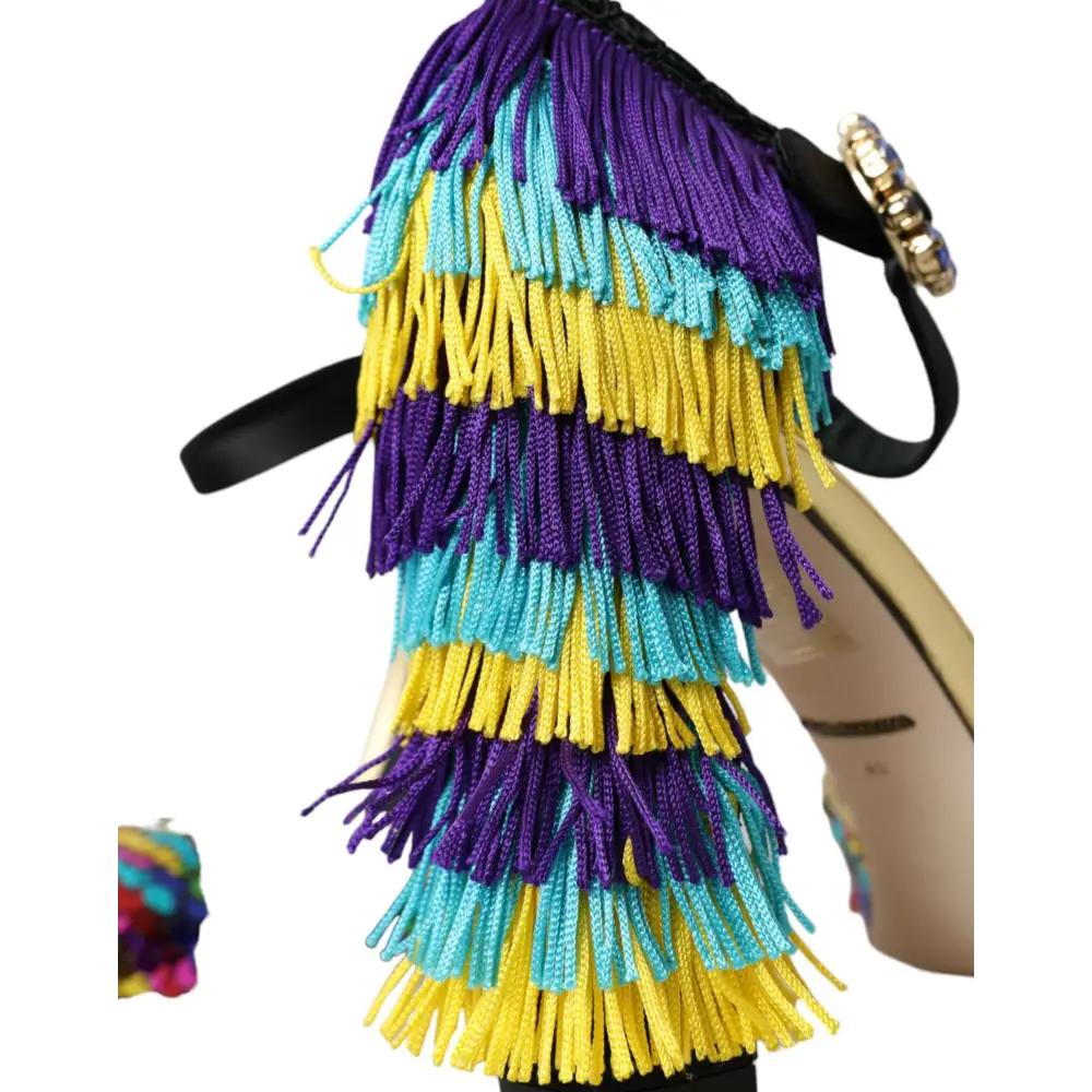 Dolce & Gabbana Multicolor Pailletten Kristall Mary Jane Schuhe - EU40/US9.5