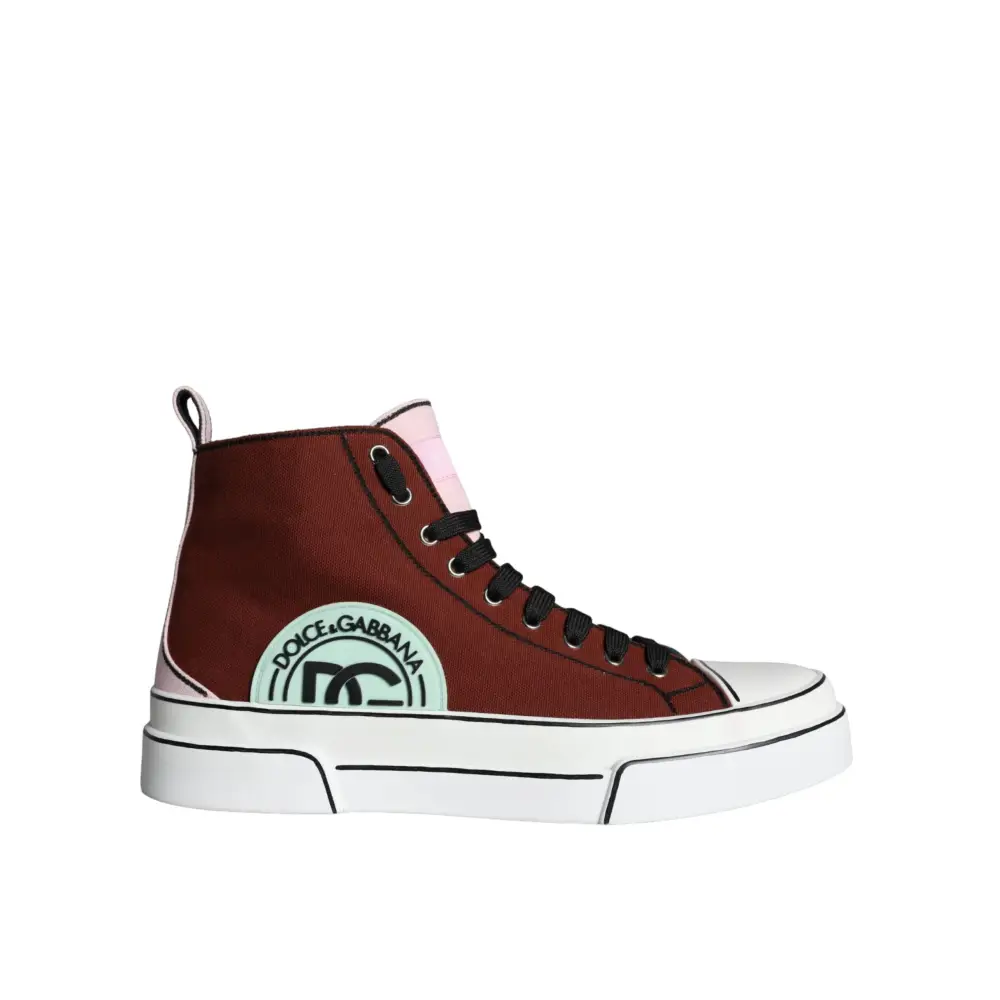 Dolce & Gabbana Multicolor Patchwork High Top Sneaker Schuhe - EU44/US11