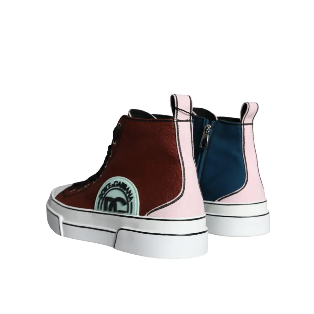 Dolce & Gabbana Multicolor Patchwork High Top Sneaker Schuhe - EU44/US11