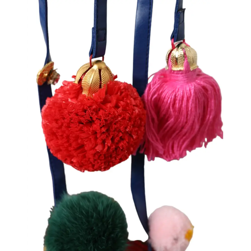 Dolce & Gabbana Multicolor Pom Pom Pelz Wrap Sandalen Schuhe