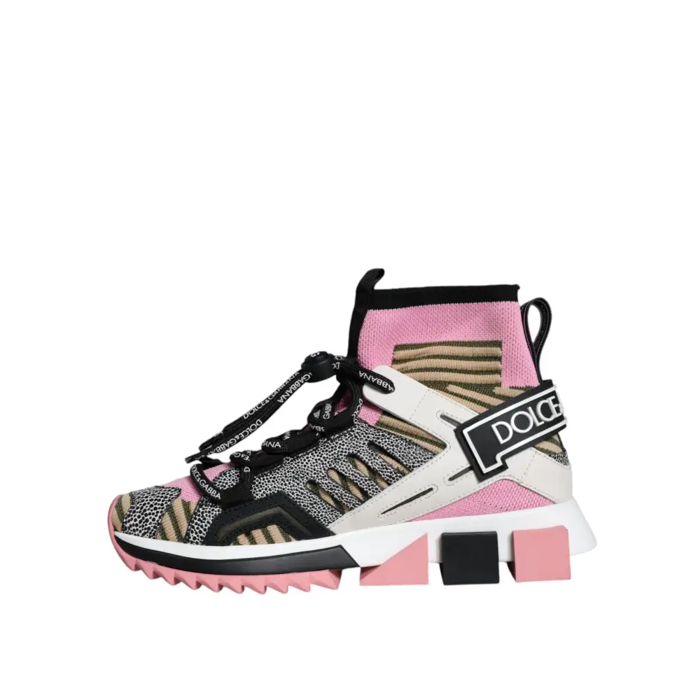 Dolce & Gabbana Multicolor Sorrento Socken Logo Turnschuhe Schuhe - EU36.5/US6