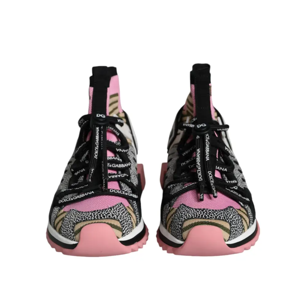 Dolce & Gabbana Multicolor Sorrento Socken Logo Turnschuhe Schuhe - EU36.5/US6