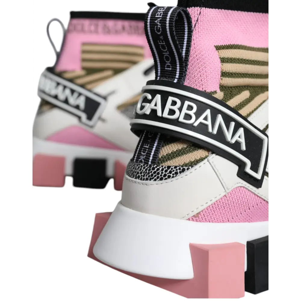 Dolce & Gabbana Multicolor Sorrento Socken Logo Turnschuhe Schuhe - EU36.5/US6