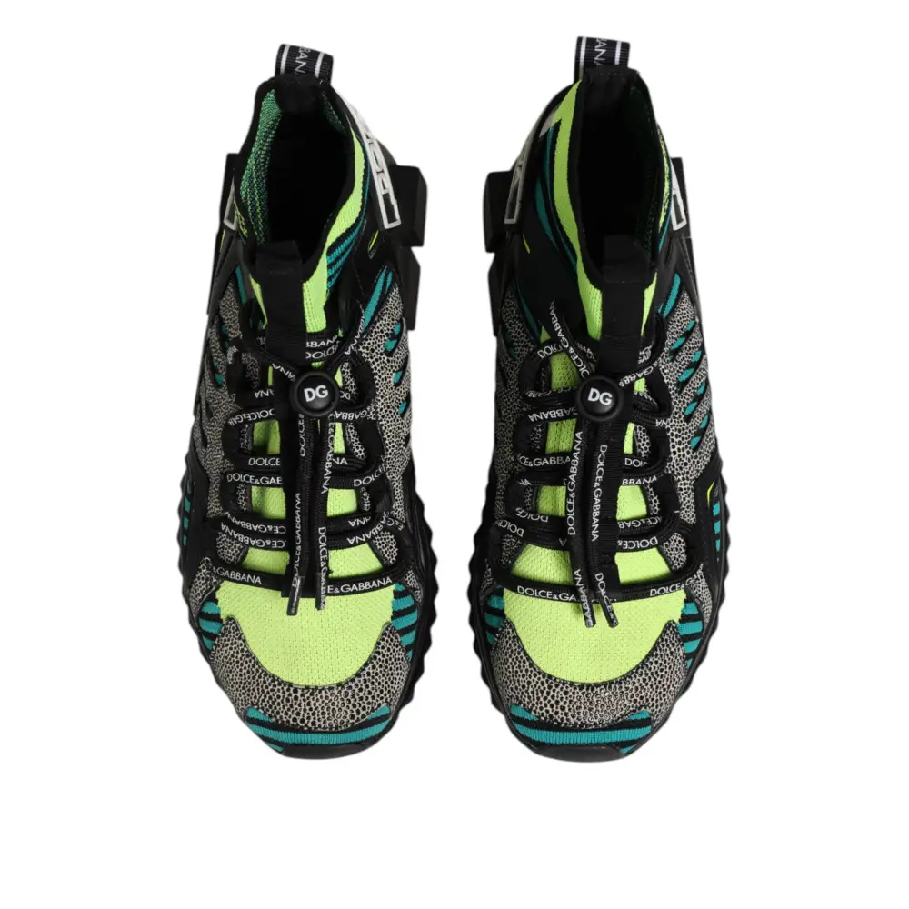 Dolce & Gabbana Multicolor Sorrento Socken Männer Turnschuhe Schuhe - EU44/US11
