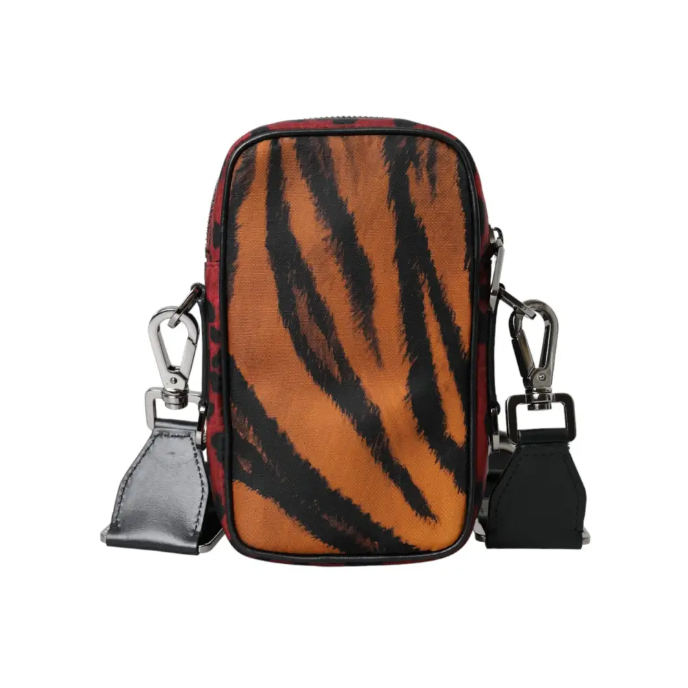 Dolce & Gabbana Multicolor Tiger Print Nylon Logo Cross Body Bag