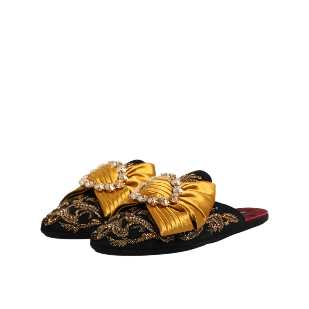 Dolce & Gabbana Multicolor verschönerte flache Sandalen Schuhe - EU44/US13.5