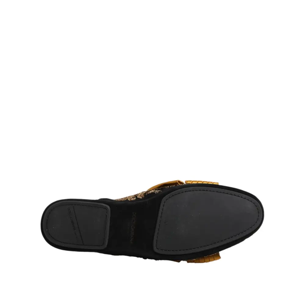 Dolce & Gabbana Multicolor verschönerte flache Sandalen Schuhe - EU44/US13.5